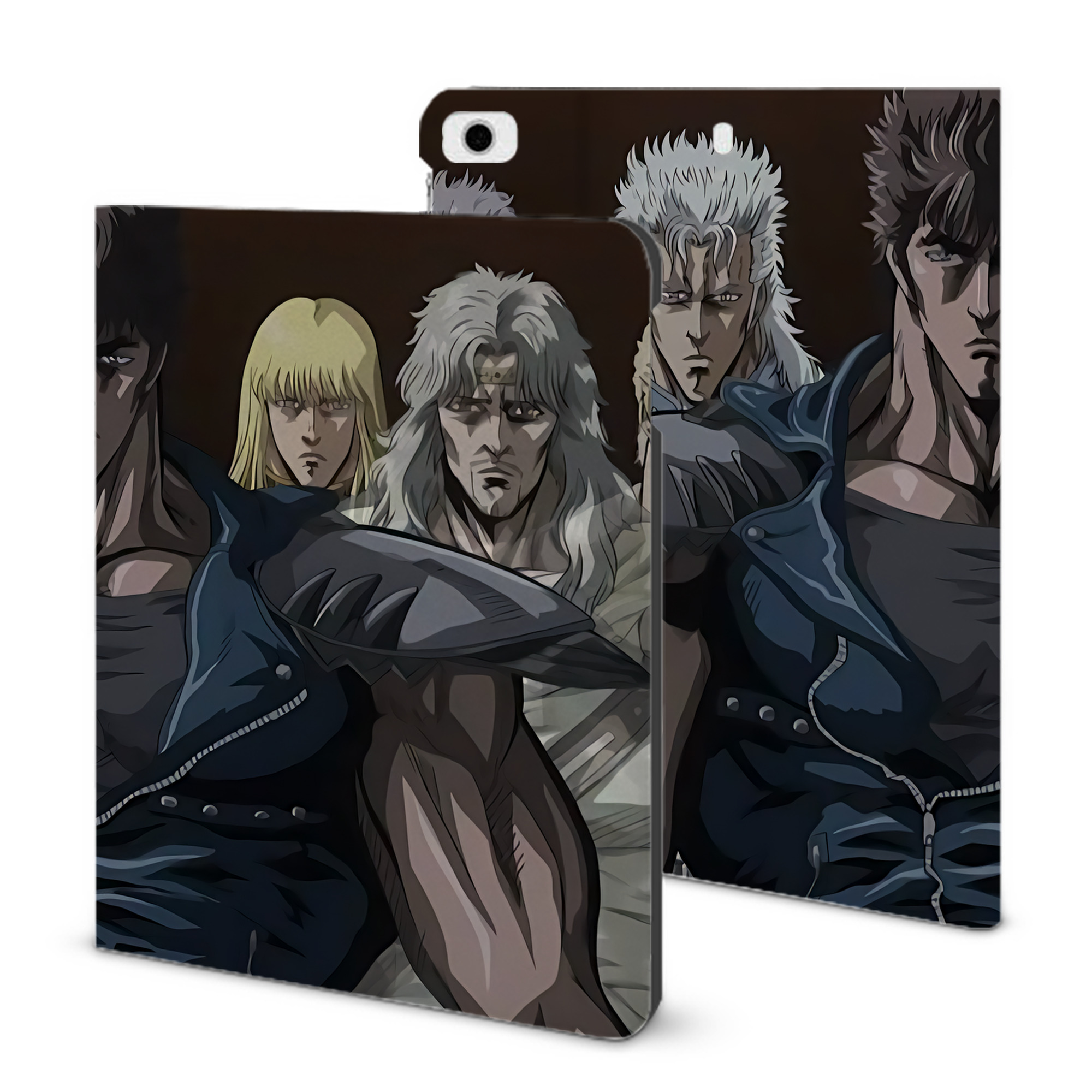 （画像用） 北斗の拳 Fist of the North Star IPad ケース ブック型 PUレザー TPU 耐衝撃 軽量 薄型 ペン収納なし 全面保護 IPad 各モデル対応